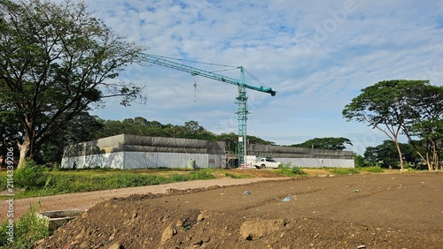 construction site with crane