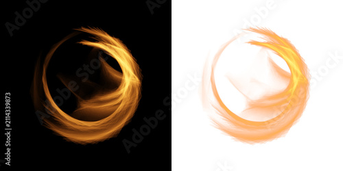 Gold fire ring swirl light effect overlay