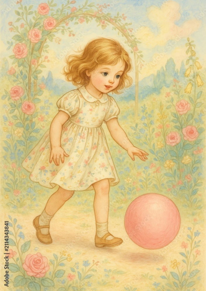 Fototapeta premium Whimsical child playing outdoors