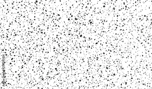 Konstfotografi Black and white terrazzo pattern with small aggregate against a white background