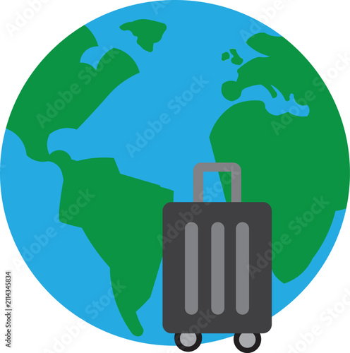 Global Travel and World Tourism Line Art Icon