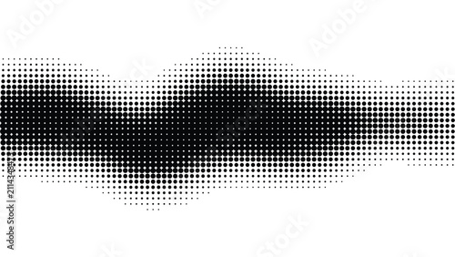 Abstract halftone wave pattern, black dots