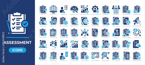 Obraz na płótnie Business Assessment Icon Set, Corporate Skills Evaluation and Performance Review