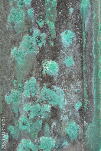 фотографія A detailed background shows an old weathered copper surface covered in a texture