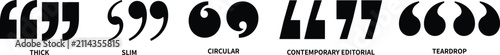 Quotation Mark Symbols and Typography Quote Icons Collection Vector Set