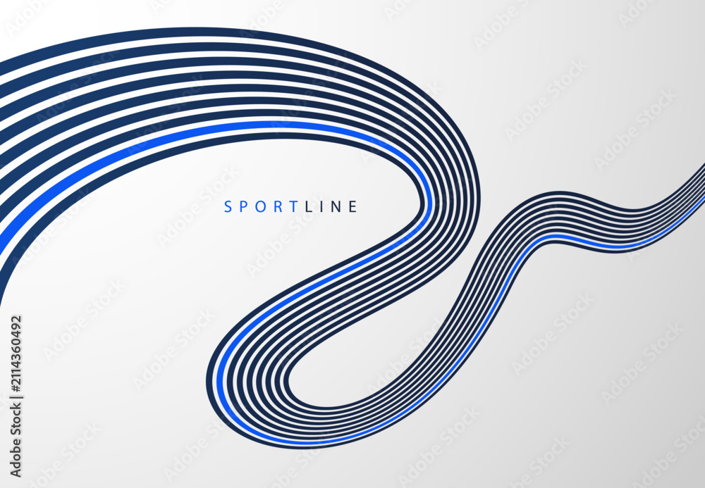 Fototapeta premium Abstract sport background with flowing parallel lines and single color accent symbolizing speed, focus, race momentum, athletic performance and competitive motion.