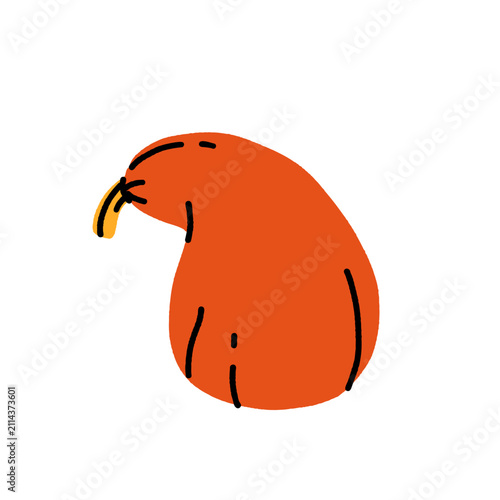 Принти на полотні Hand drawn autumn squash and pumpkin set: butternut squash, crookneck gourd, pumpkin slice, warty gourds, and ornamental squash in orange, green, and yellow fall colors