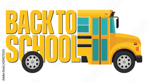 Old yellow school bus with back to school post.
