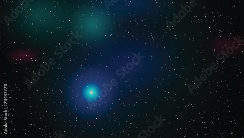 Foto Deep space background, with glowing nebulae, and countless stars