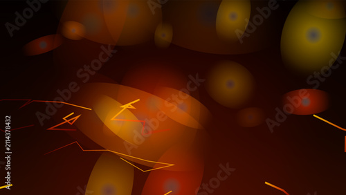 Obraz na plátně Abstract motion blur with floating glowing orbs and light trails abstract partic