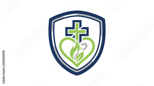 Medical Cross Shield Logo.