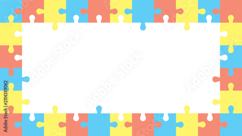 Cuadro en lienzo カラフルなパズルのフレーム素材
