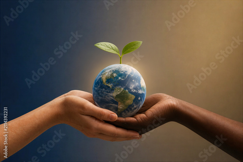 COP31 climate conference global cooperation hands cupping glowing Earth with green leaf sprout symbolic sustainability partnership Australia Turkiye international summit editorial cover