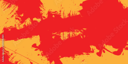 Bold abstract grunge paint splash background with vibrant red and orange color palette for artistic projects