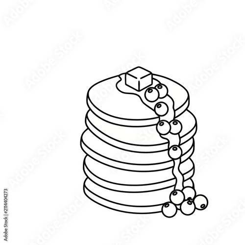 Stack of Pancakes with Berries and Butter
