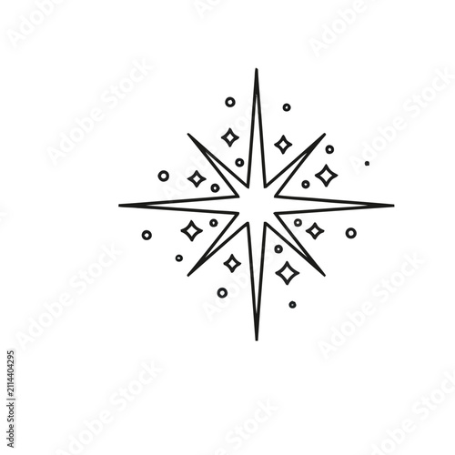 Starburst with small squares and circles