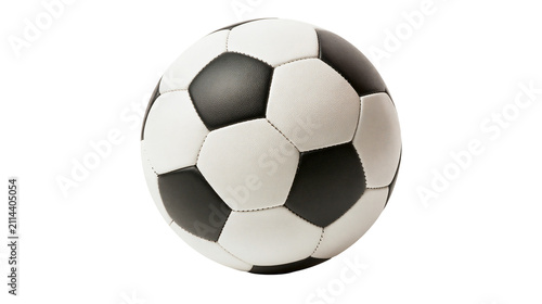 Fotografie Classic soccer ball with black and white pentagonal panels