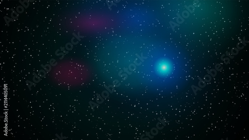 Foto Cosmic space background with glowing blue light nebula particles abstract univer