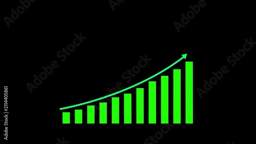 Business growth concept in graph chart showing marketing sales profit increasing to future target . growing business concept. Clean Hi-tech style technology chart with a grid.