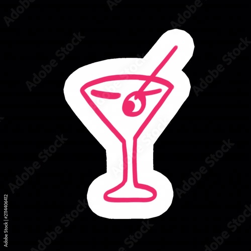 Tropical Cocktail Icon Animation
