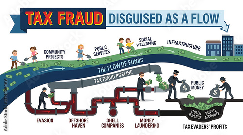 Tax Fraud Disguised as a Flow of Funds Illustration.