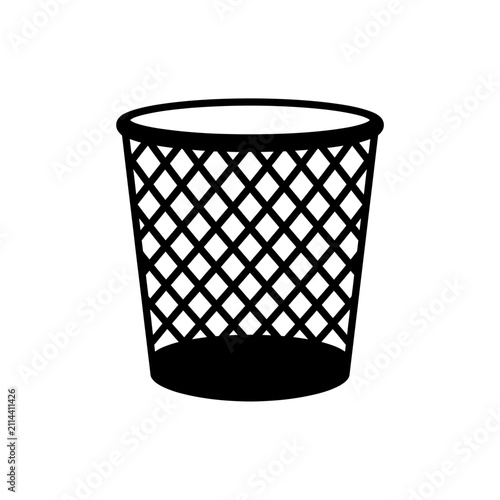 Foto Waste basket icon represents a common receptacle for discarding refuse in an office or home setting