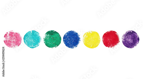 Colorful Fingerprint Dots, Vibrant Ink Circles, Playful Paint Smudges, Abstract Graphic Elements for Design isolated on Transparent Background