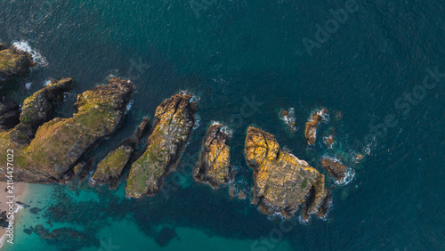 Fotografie Stunning beautiful Summer sunset over Trevose Head in Cornwall England