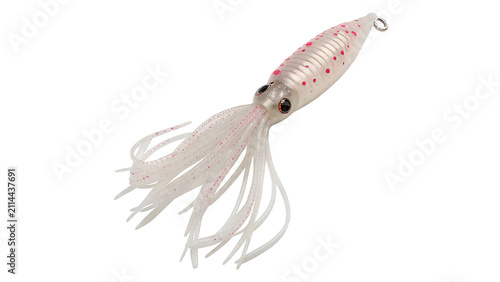 Obraz na płótnie White soft silicone jig skirt bait isolated on transparent background for profes