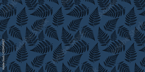 Botanical Fern Leaf Seamless Pattern Background