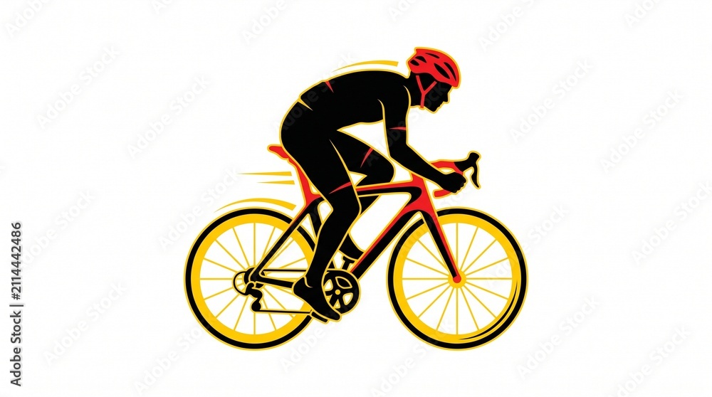 Fototapeta premium Cyclist riding a road bike. Professional athlete racing on a bicycle.