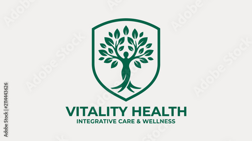 Vitality Health Integrative Care and Wellness Shield Logo.