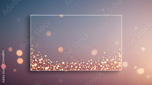 Elegant Blank Greeting Card  with Glowing Bokeh Lights Background Design