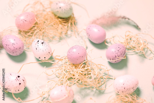 easter eggs and flowers. Easter concept. Flowers. Education. Decoration. Eggs