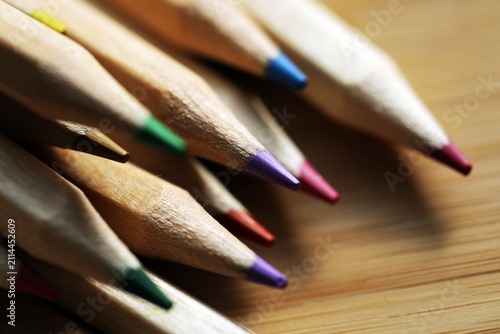 color pencils. Background. Education. Pencils. Macro. Photo. School concept. 