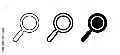 Quadro su tela Magnifying Glass Icons, Search Symbols, Investigation Tools, Research Graphics