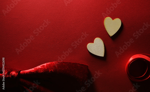 Red background. Valentine day. Decoration. Photo. Romance. Gift. Card. Love photo. Lovely. 