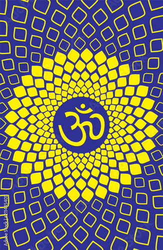 Картината върху платно abstract om mandala pattern spiritual background vector design