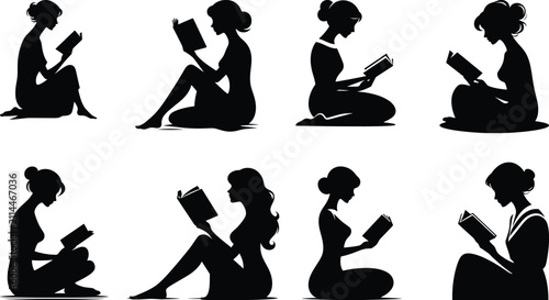 Фотография Silhouettes of Women Reading