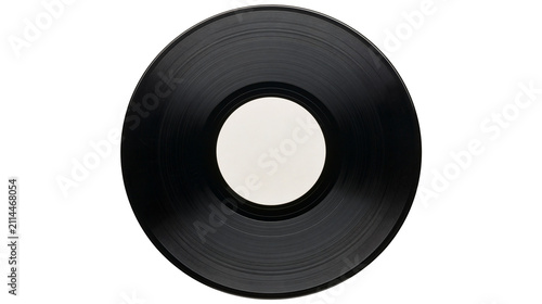 Black vinyl record with white center label