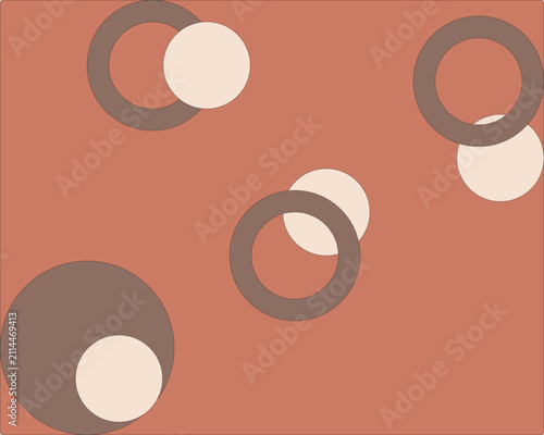 Modern Abstract Geometric Circle Background with Earth Tone Colors Minimal Vector Design