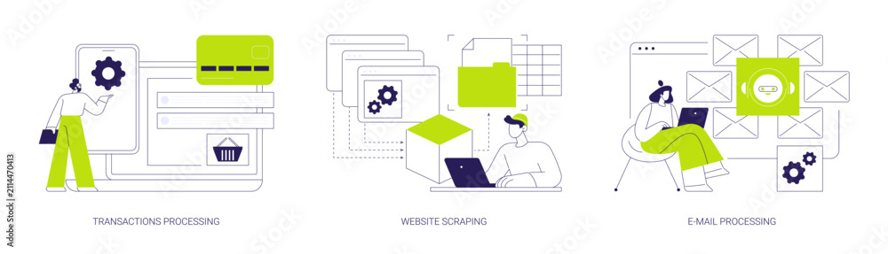 Obraz premium Business processes automation isolated cartoon vector illustrations se