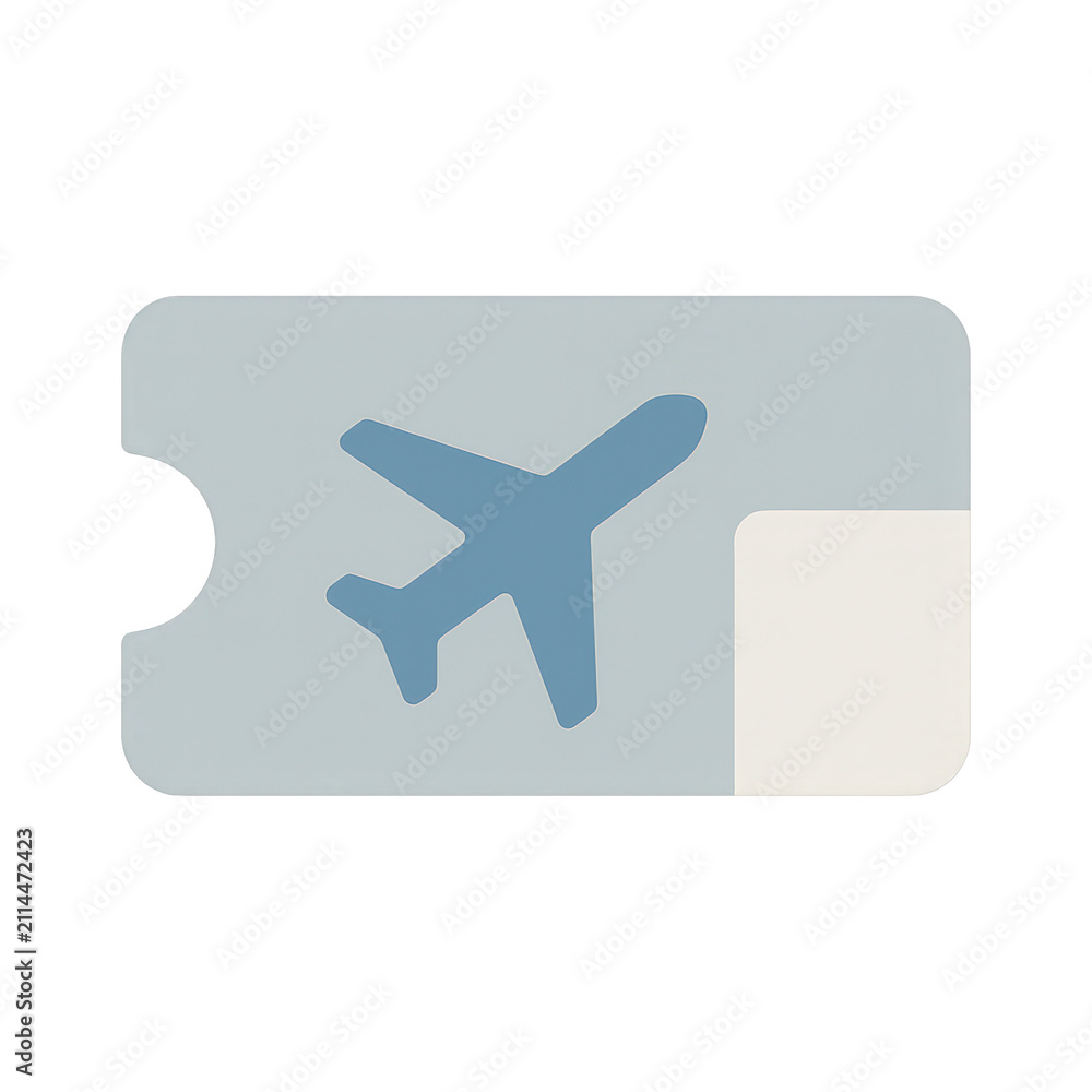Fototapeta premium PNG Airplane ticket travel illustration.
