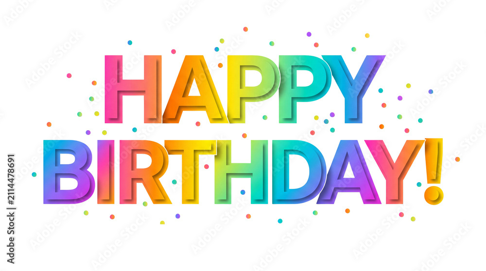 Obraz premium Colorful birthday greeting with the text