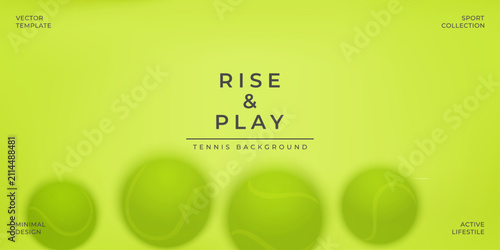 Modern tennis background with soft gradients, tennis balls and clean typography. Perfect for sports branding, websites, advertising, presentations and social media.