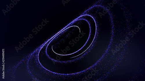 Abstract Blue Particle Galaxy Swirl and Quantum Data Vortex