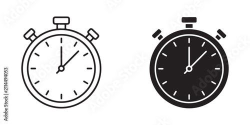 stopwatch icons with contrasting clock faces for timing and productivity visuals