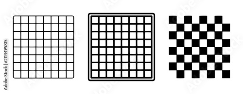 Grid Patterns, Chessboard Designs, Checkerboard Textures: Vector Icons for Game Boards and Abstract Backgrounds