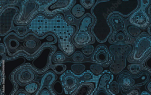Foto Topography with halftone blend multilayered, high quality EPS flawless vector ba
