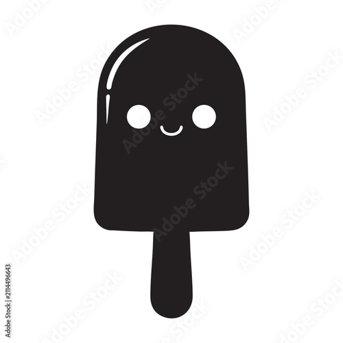 Smiling black ice cream icon